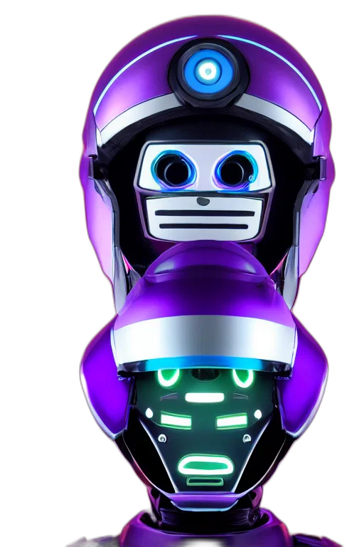 robot, face, 3d render, concept art transparent PNG cut-out
