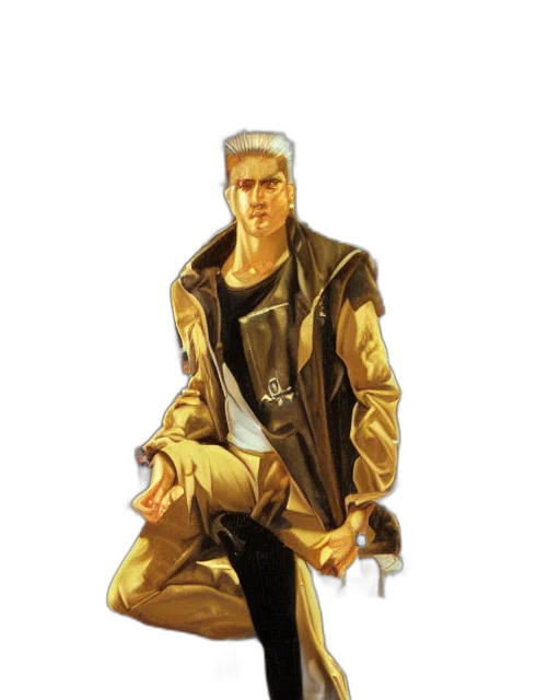 jacket, staff, weapon, concept art transparent PNG cut-out