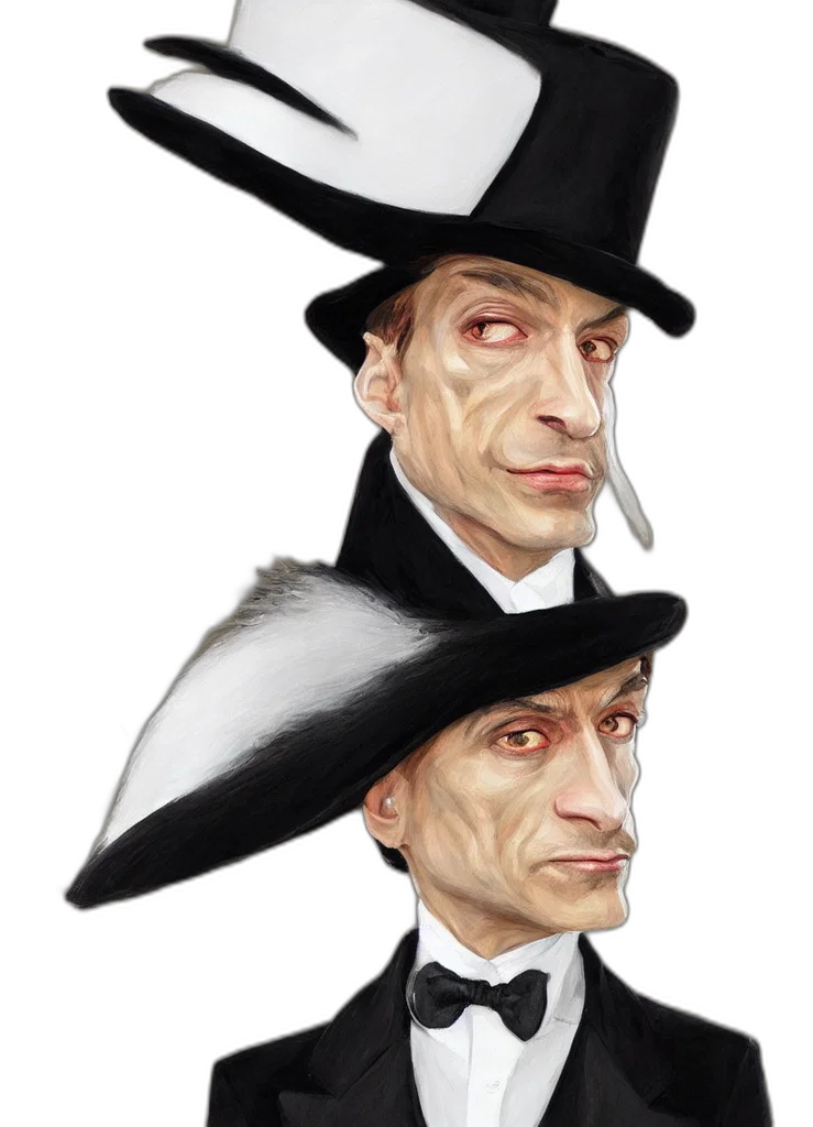 hat, face, concept art, fantasy art transparent PNG cut-out