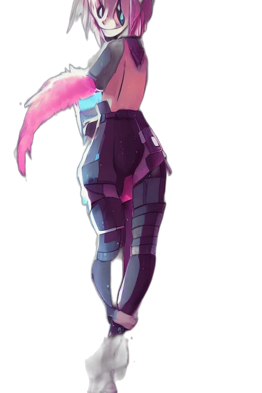 robot, jacket, weapon, staff transparent PNG cut-out