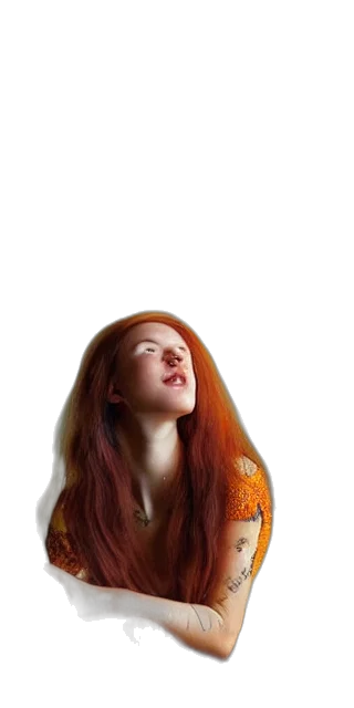 hair, face, dress, creature transparent PNG cut-out