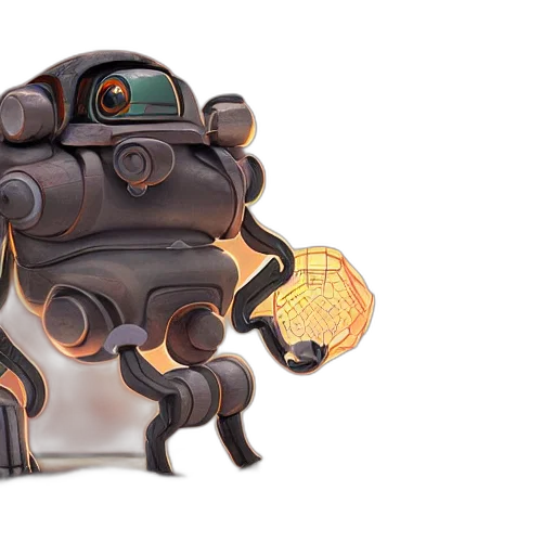 robot, concept art, 3d render, fantasy art transparent PNG cut-out