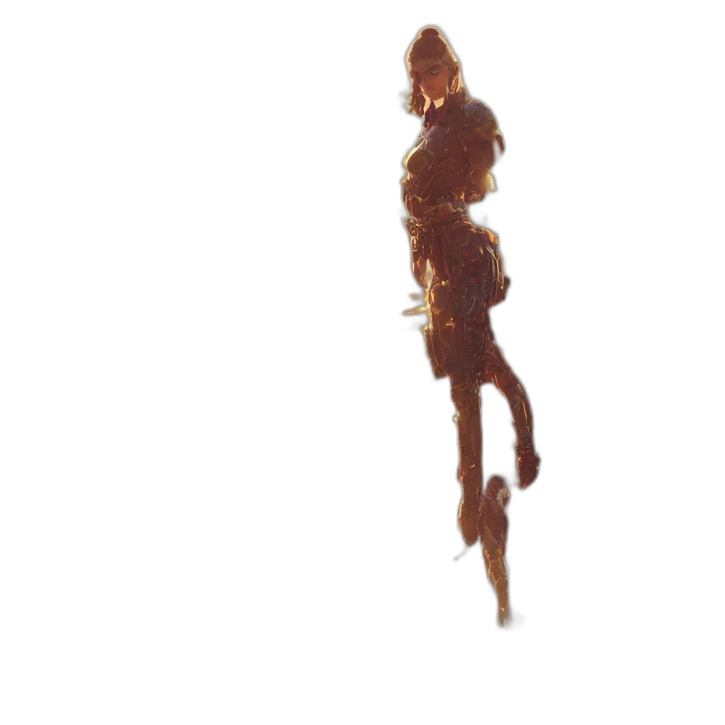 staff, hair, dress, creature transparent PNG cut-out