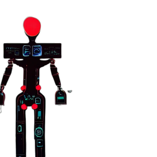 robot, concept art, 3d render, cyberpunk transparent PNG cut-out