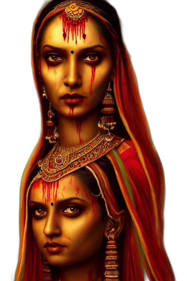 jewelry, face, photorealistic, oil painting transparent PNG cut-out