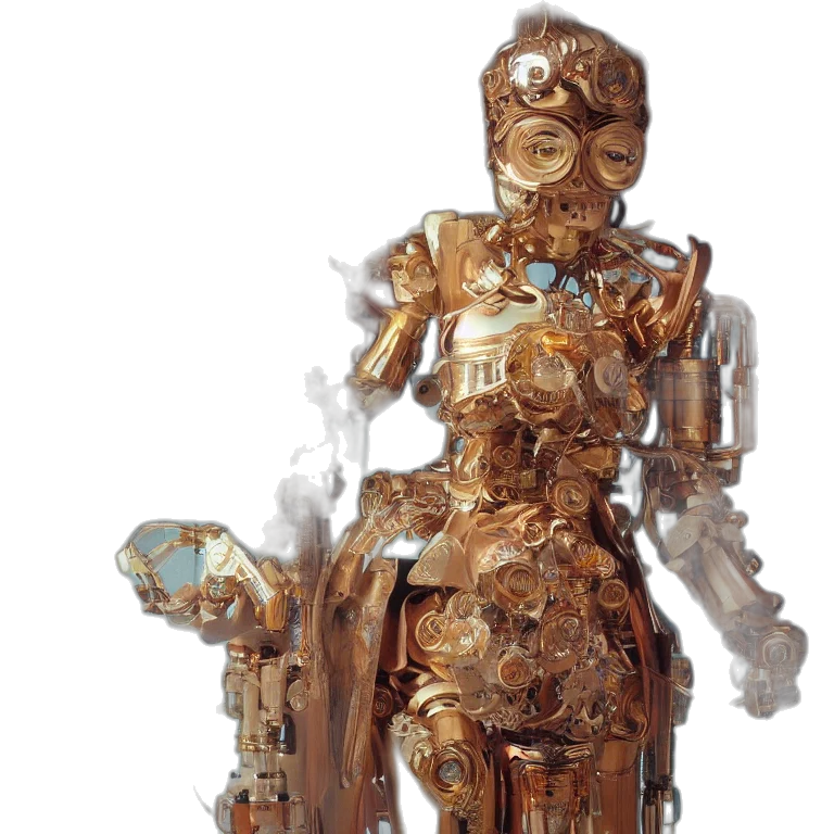 robot, jewelry, concept art, 3d render transparent PNG cut-out