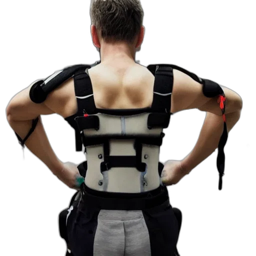 cyberpunk, muscular, fitting, exoskeleton transparent PNG cut-out