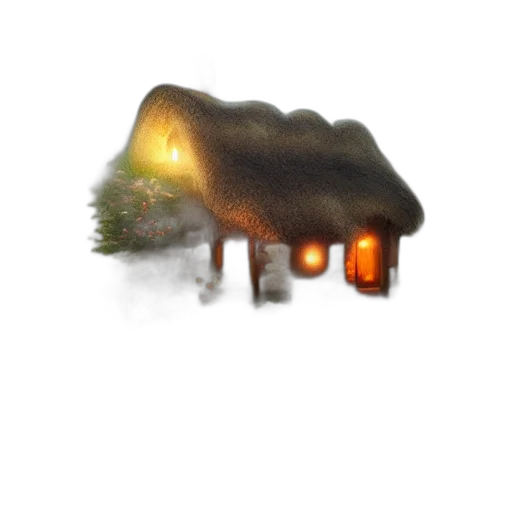 umbrella, tree, building, hat transparent PNG cut-out