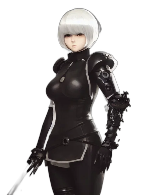 robot, dress, weapon, staff transparent PNG cut-out