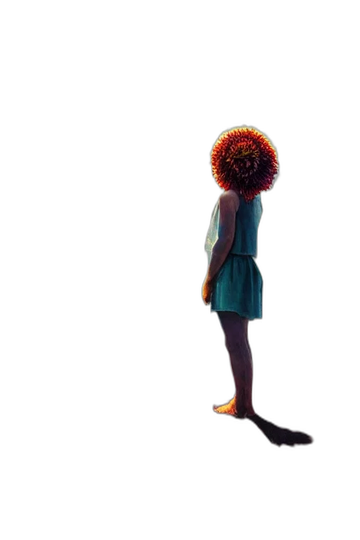 dress, hair, robot, staff transparent PNG cut-out