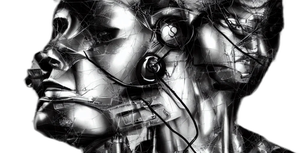 mask, robot, face, cyberpunk transparent PNG cut-out
