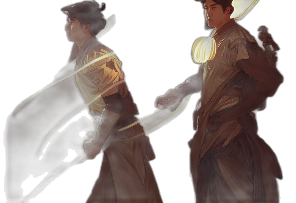 concept art, fantasy art, comic book art, watercolor transparent PNG cut-out