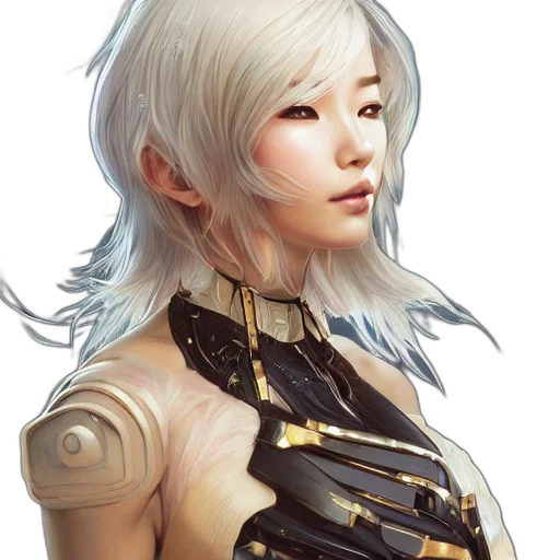 robot, face, staff, fantasy art transparent PNG cut-out