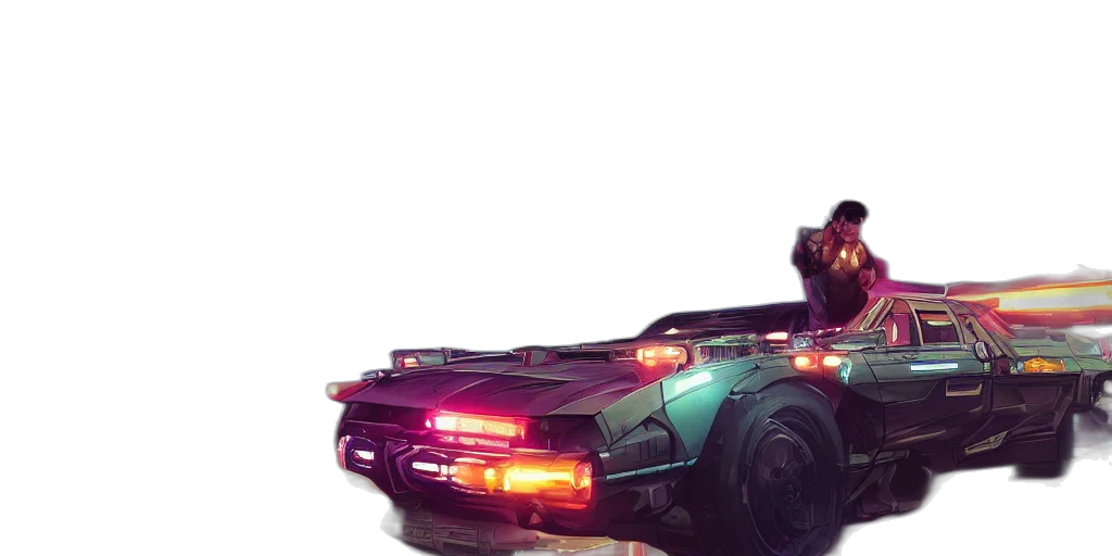 car, weapon, robot, cyberpunk transparent PNG cut-out