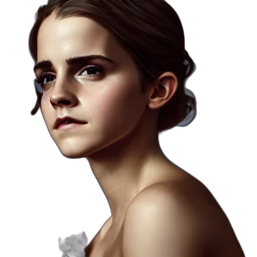 face, dress, crown, photorealistic transparent PNG cut-out