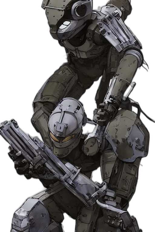 robot, weapon, concept art, cyberpunk transparent PNG cut-out
