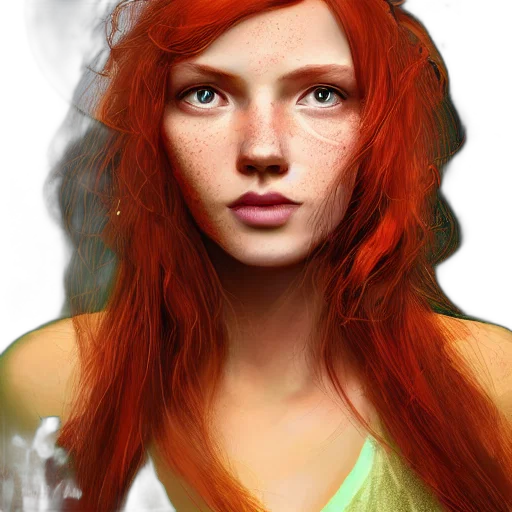 face, hair, photorealistic, fantasy art transparent PNG cut-out