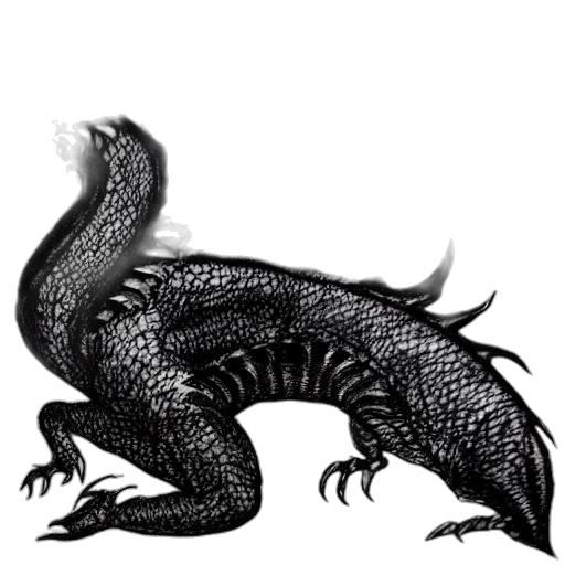 dragon, creature, animal, staff transparent PNG cut-out