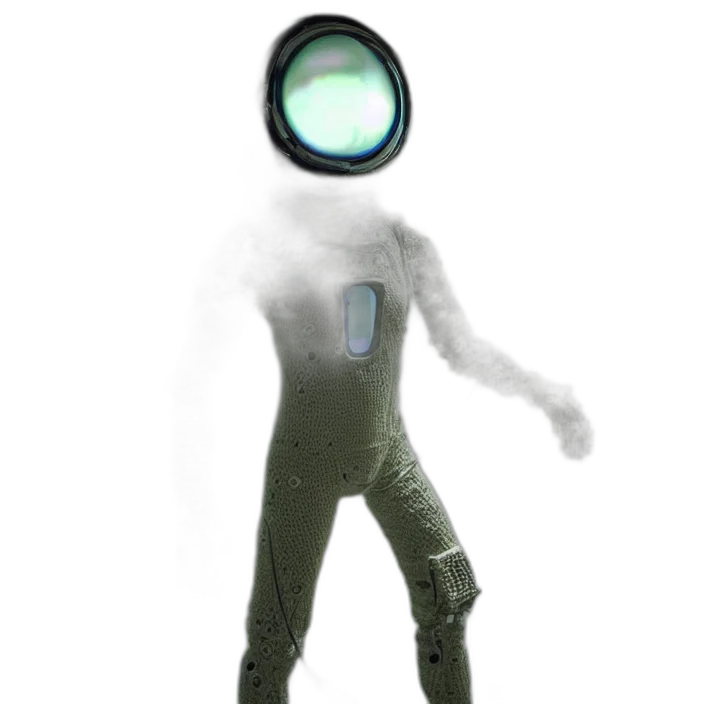robot, mask, creature, staff transparent PNG cut-out
