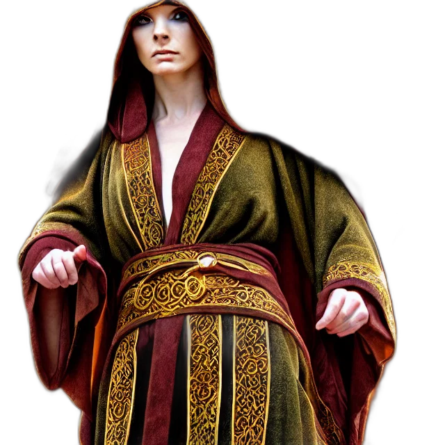 dress, staff, concept art, 3d render transparent PNG cut-out