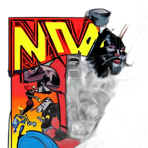 comic book art, concept art, cartoon, wildcats transparent PNG cut-out