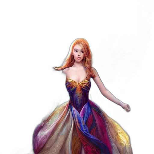 dress, fantasy art, concept art, oil painting transparent PNG cut-out