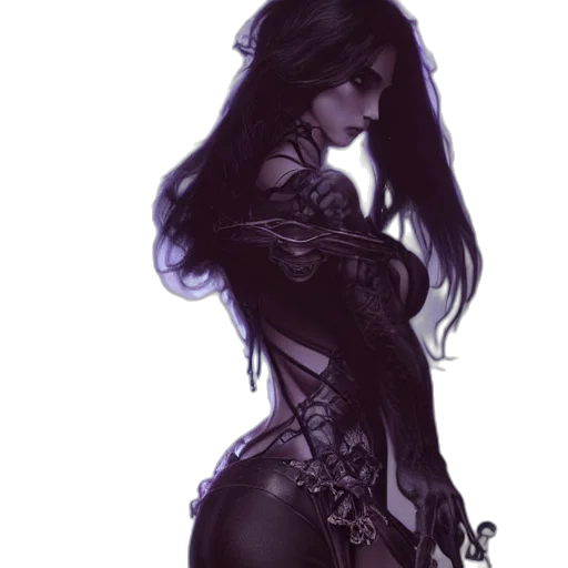 dress, fantasy art, concept art, cyberpunk transparent PNG cut-out