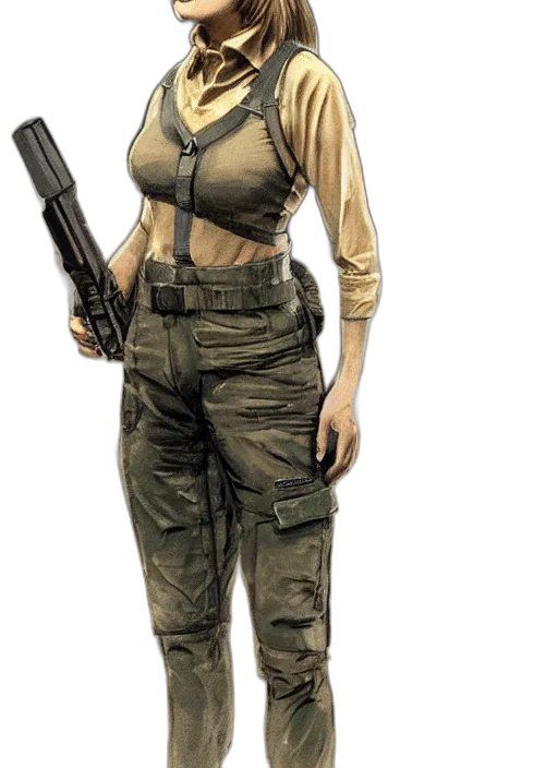 weapon, staff, jacket, concept art transparent PNG cut-out
