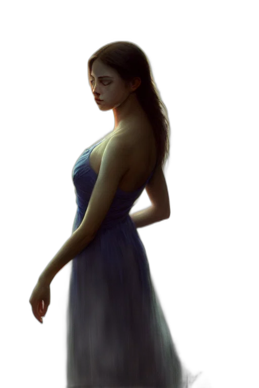 dress, face, crown, staff transparent PNG cut-out