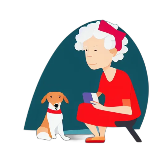 flat, design, illustration, grandma transparent PNG cut-out