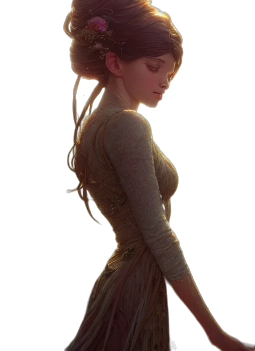 dress, crown, hair, face transparent PNG cut-out