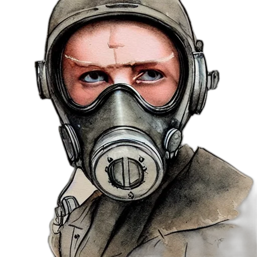 mask, face, jacket, photorealistic transparent PNG cut-out