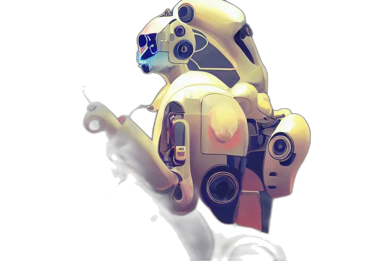 robot, weapon, mask, staff transparent PNG cut-out