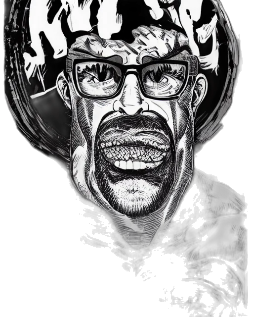 face, comic book art, cartoon, photorealistic transparent PNG cut-out