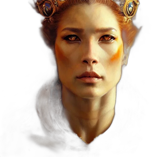 crown, face, fantasy art, photorealistic transparent PNG cut-out