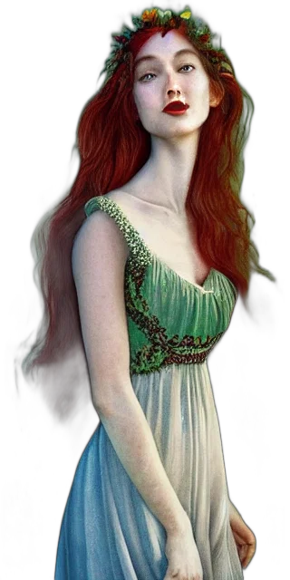dress, jewelry, crown, fantasy art transparent PNG cut-out