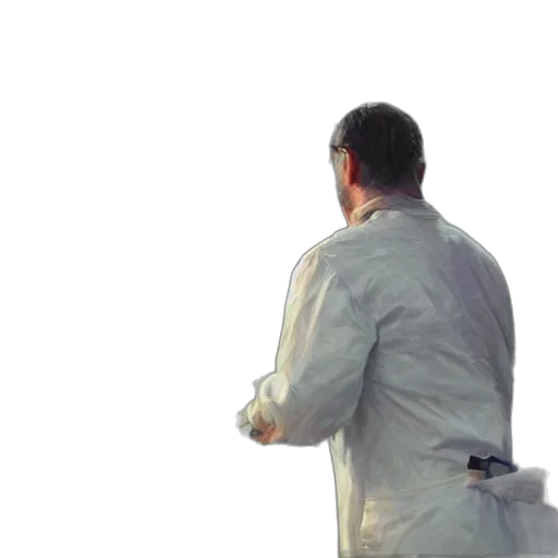 jacket, staff, weapon, robot transparent PNG cut-out