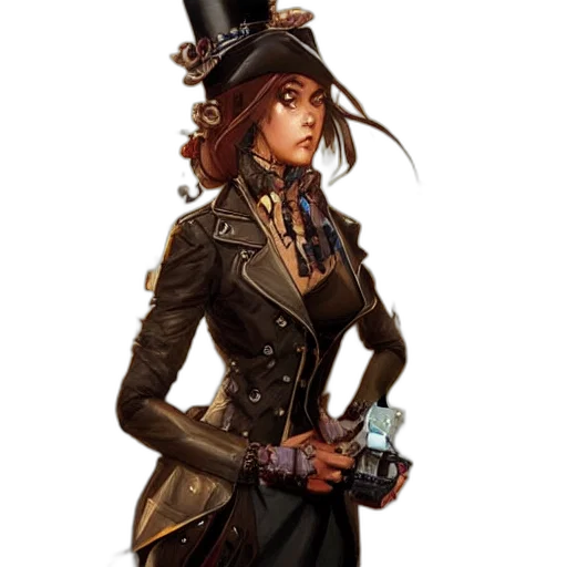 staff, hat, jacket, concept art transparent PNG cut-out