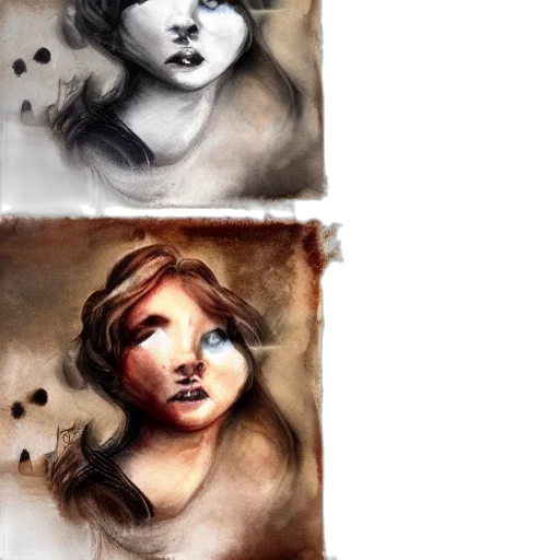 face, watercolor, photorealistic, oil painting transparent PNG cut-out