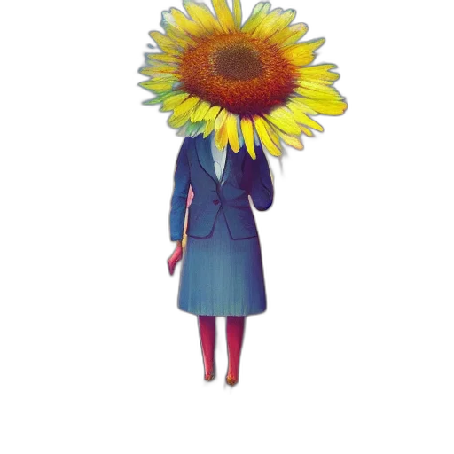 flower, dress, umbrella, staff transparent PNG cut-out