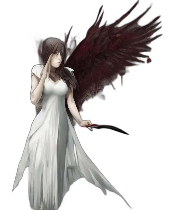 dress, staff, weapon, creature transparent PNG cut-out