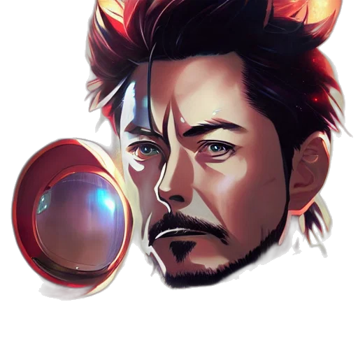 face, mask, staff, comic book art transparent PNG cut-out