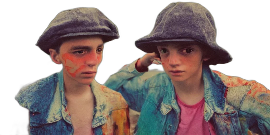 hat, photorealistic, pastel, neon transparent PNG cut-out