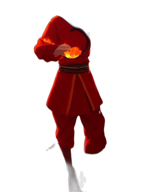 jacket, staff, mask, dragon transparent PNG cut-out