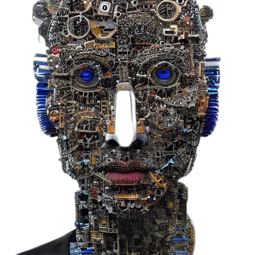 robot, face, mask, cyberpunk transparent PNG cut-out