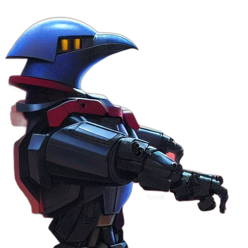 robot, weapon, staff, jacket transparent PNG cut-out