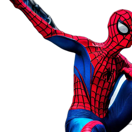 3d render, concept art, comic book art, spiderman transparent PNG cut-out