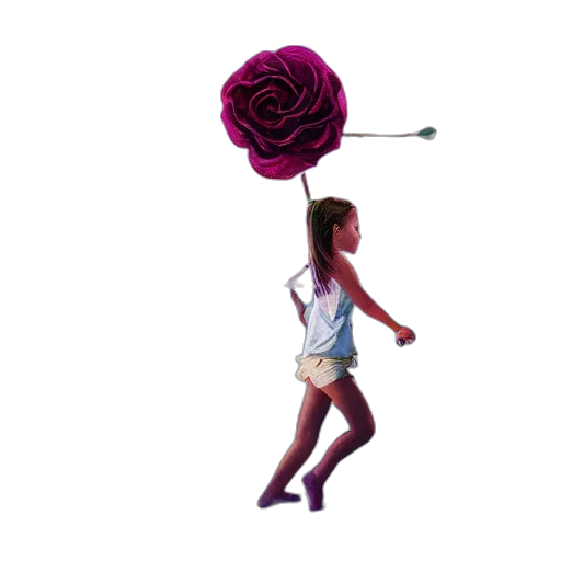 umbrella, flower, staff, dress transparent PNG cut-out