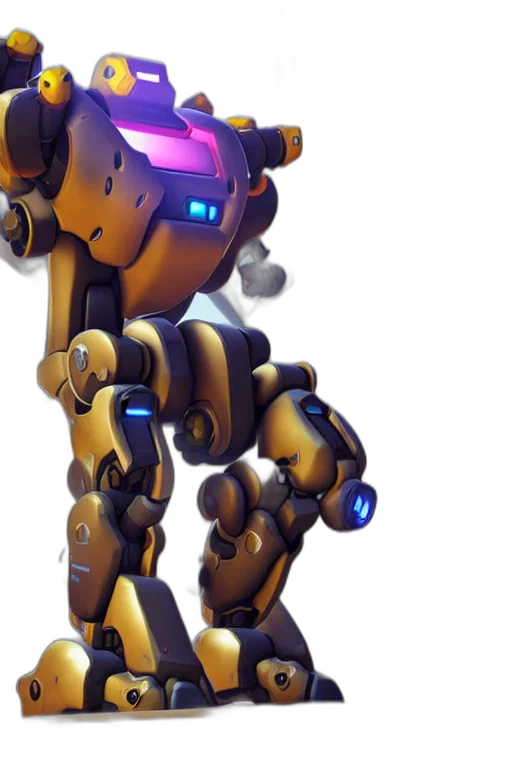 robot, weapon, concept art, 3d render transparent PNG cut-out