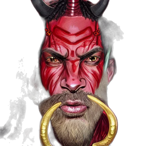 mask, dragon, face, staff transparent PNG cut-out